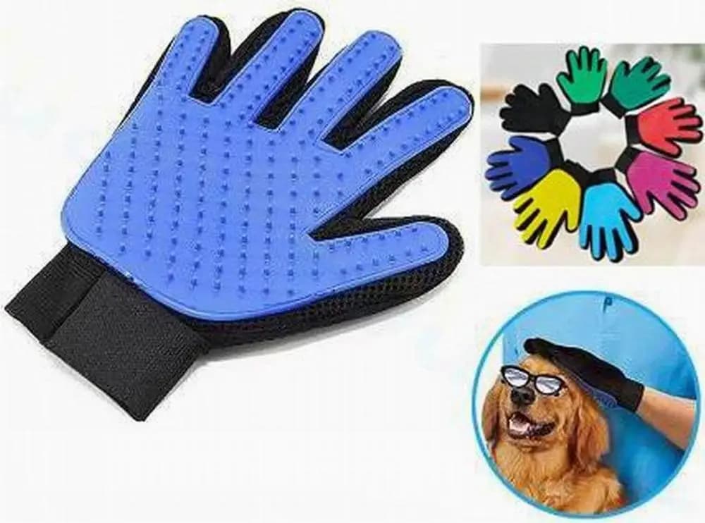 Luva Anti-Mordida para Pets, Luvas de Higiene para Gatos, Escova de Limpeza e Massagem para Banho de Cães, Removedor de Pelos, Pente para Remoção de Pelos de Gato, para Mão Direita ou Esquerda
