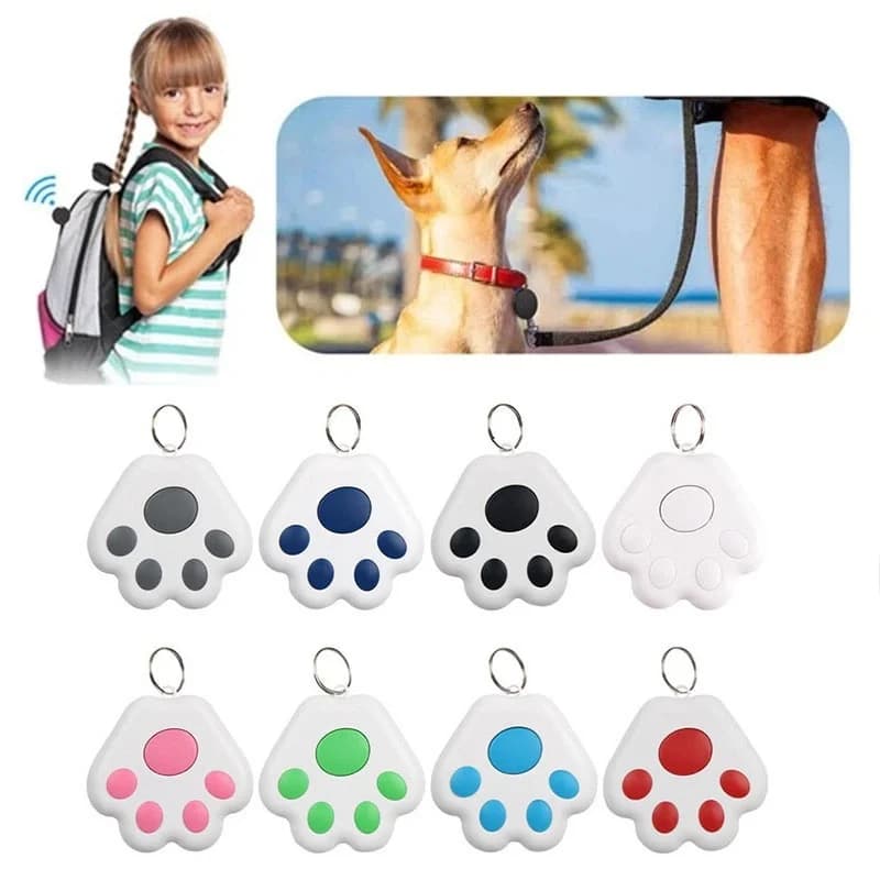 Mini Rastreador GPS Inteligente em Formato de Cachorro para Chaves, Crianças, Bolsas e Animais de Estimação - Dispositivo Bluetooth Anti-perda com Lembrete para iOS/Android