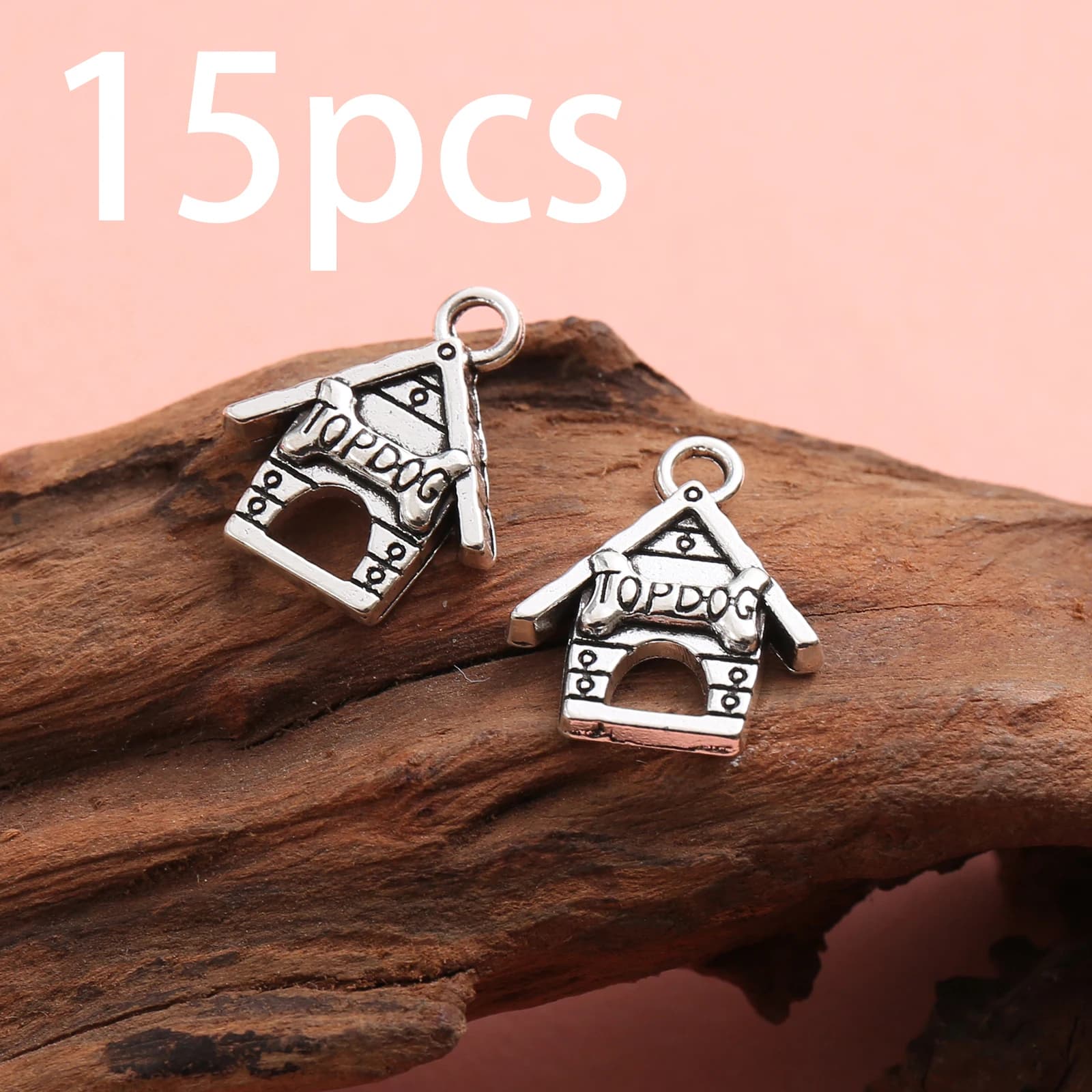 15 Peças de Acessórios Vintage Topdog para Casinhas de Cachorro, Pingentes em Formato de Osso para Casinhas de Cachorro, Adequados para Pulseiras, Colares e Brincos DIY, Acessórios de Joias Artesanais