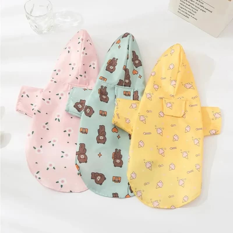 Capa de chuva para cachorro pequeno, verão, manga curta, roupas impermeáveis para cachorro, capa de chuva para cachorro, casaco ao ar livre, bichon schnauzer galês
