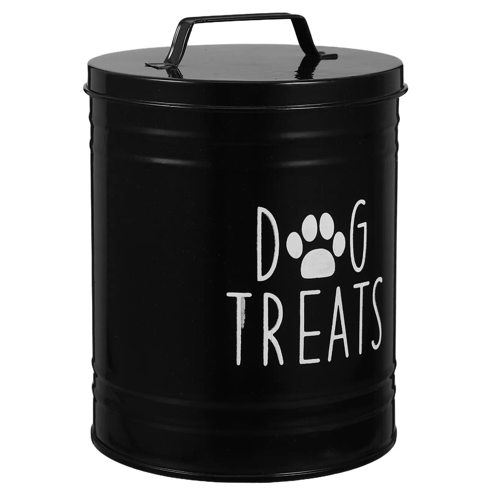 Recipiente Hermético para Ração de Cachorro com Tampa para Bancada de Cozinha, Pote de Metal para Petiscos de Cachorro, Lata de Ferro para Ração Seca de Filhotes para Donos de Animais de Estimação