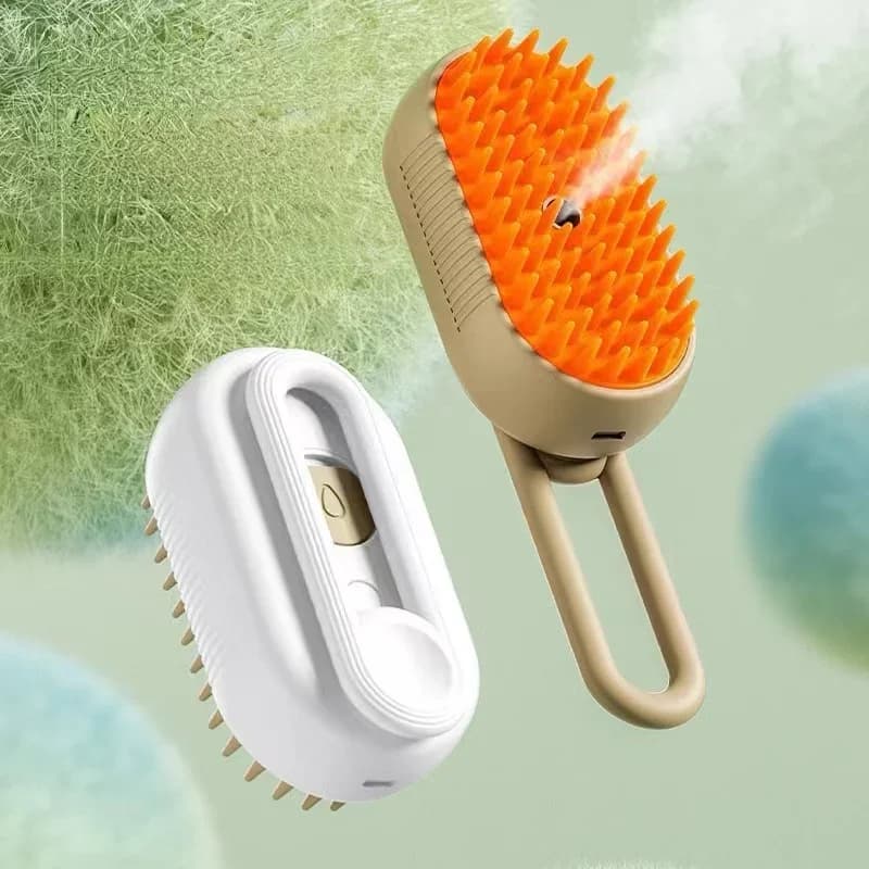Escova elétrica 3 em 1 para cabelo de cachorro e gato, escova elétrica anti voadora para limpeza de animais de estimação, spray de vapor, massagem, pente de remoção de pelos