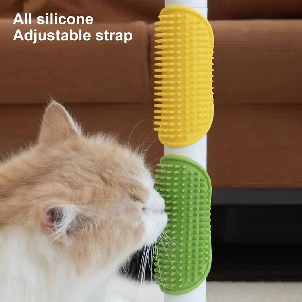 Cat Face Scratcher Escova, Canto da parede, Self-Cleaning, Pet Grooming Comb, Kitten Self Groomer, Massagem, Depilação