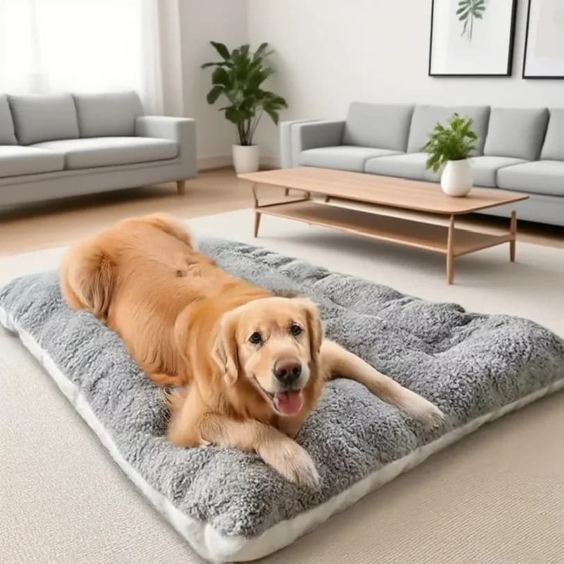 Cama de cachorro extra grande, tipo sofá, espessa, super macia, de poliéster, tapete para cães, tapete para caixa de transporte, cama para cães pequenos, médios e grandes.