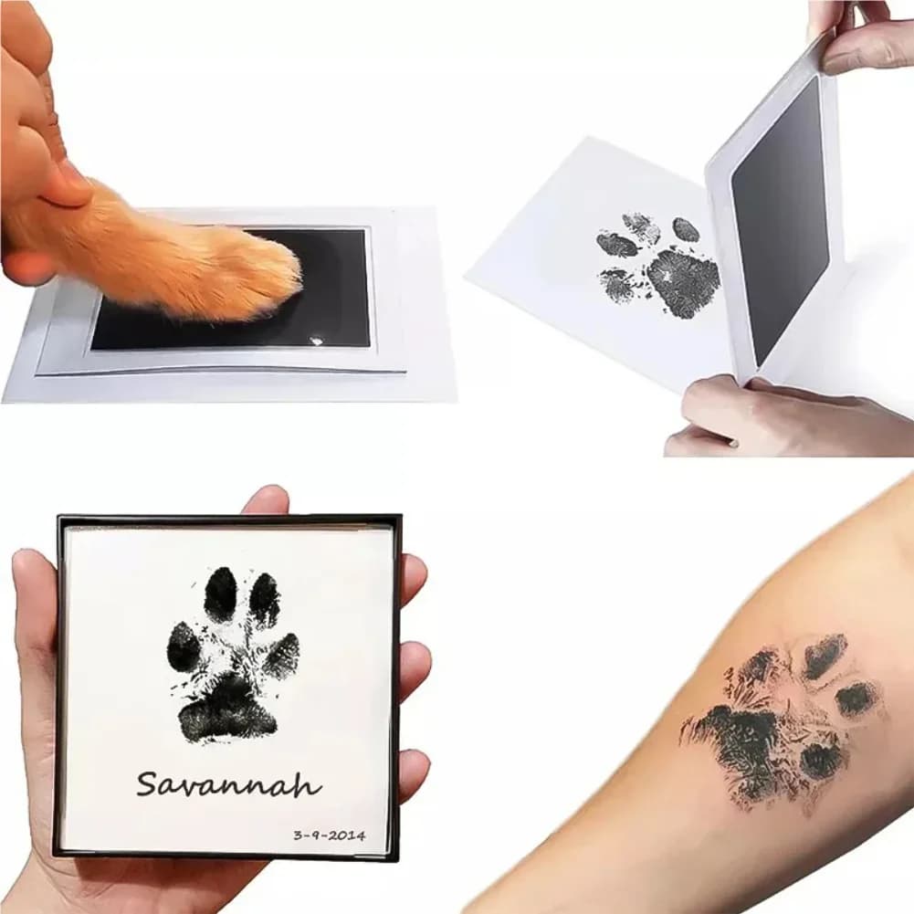 Kit de tinta para impressão de pata de cachorro e gato, seguro, não tóxico, pegadas de bebê, chuveiro recém-nascido, fácil, faça você mesmo, toque limpo, sem tinta, lembrança para animais de estimação