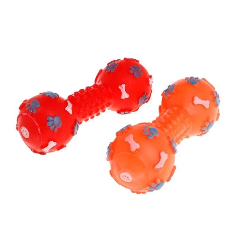 Brinquedos haltere para cães estimação Brinquedos interativos para cães Brinquedo com halteres estridente para treinamento