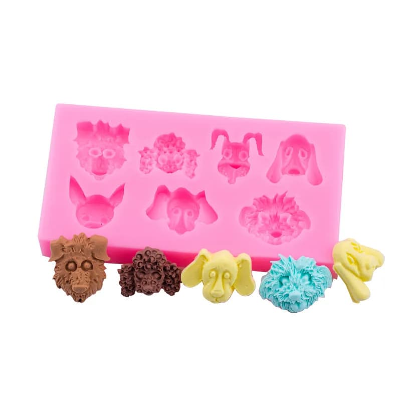 Mini molde de chocolate para cachorro, bolo fondant, joias decorativas, molde de silicone 17-70