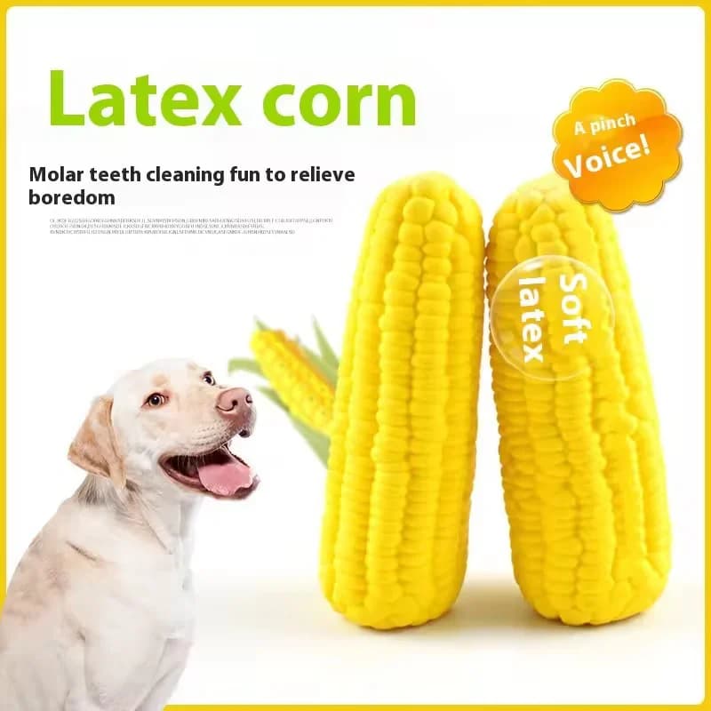 Durável látex milho estridente brinquedo do cão mastigar molar mordedor para cães cachorros interativo limpeza dos dentes do animal de estimação brinquedo realista do tédio