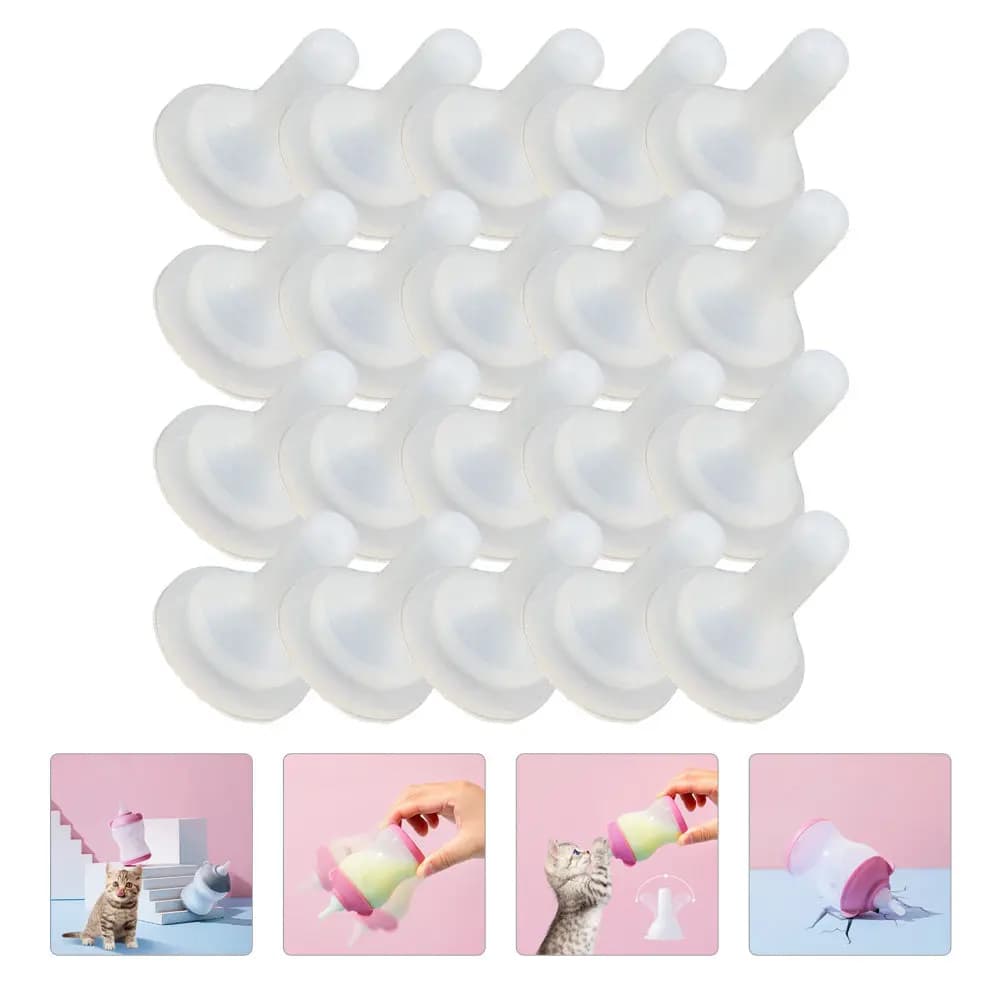 20 unidades de chupetas de silicone para cachorros e gatinhos, acessórios para alimentação de animais de estimação, comedouro lento, inserção para tigela, utensílios para beber, para animais de estima