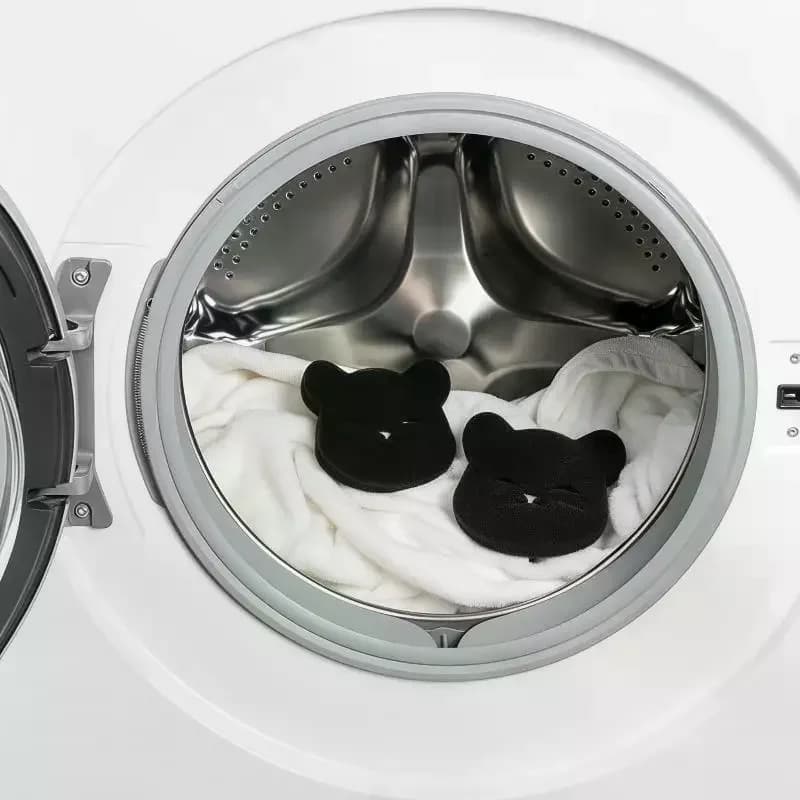 8 Peças Esponja Reutilizável para Limpeza de Pelos de Gato e Cachorro em Roupas e Sofás, Removedor de Pelos de Animais em Formato de Urso, Bola de Lavagem para Máquina de Lavar, Coletor de Fiapos