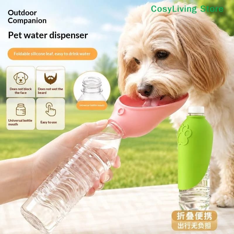 Garrafa de Água Portátil para Cães à Prova de Vazamentos, Comedouro de Silicone Grande para Animais de Estimação, Tigela de Bebida Durável para Cachorros e Gatos