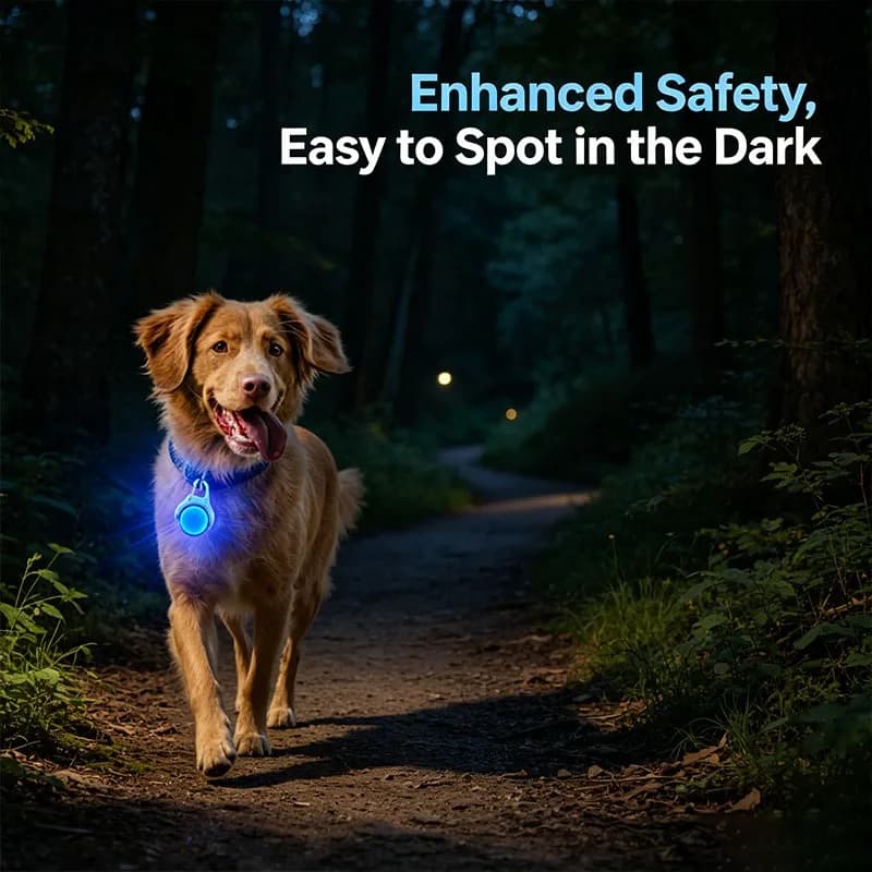 Luzes LED para Coleira de Cão, Pingente Luminoso de Segurança para Cães, Acessórios para Caminhadas e Corridas ao Ar Livre, Visibilidade Aprimorada