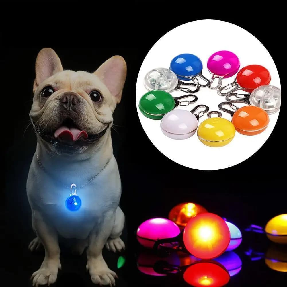 Luz led para coleira de cachorro, tira reflexiva que brilha no escuro, pingente de segurança noturna anti-perda para animais de estimação, gato, presente de natal