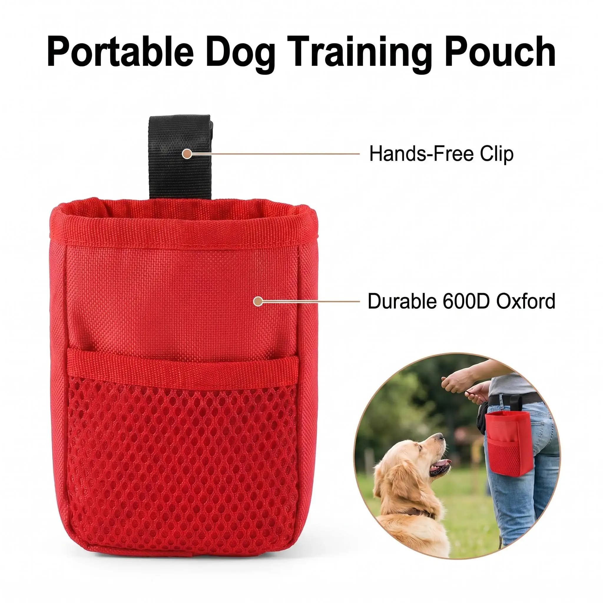 Bolsa portátil para petiscos de cachorro, bolsa para treinamento de animais de estimação ao ar livre, grande capacidade, resistente ao desgaste, bolsa de cintura para passeio de cachorro, suprimentos 