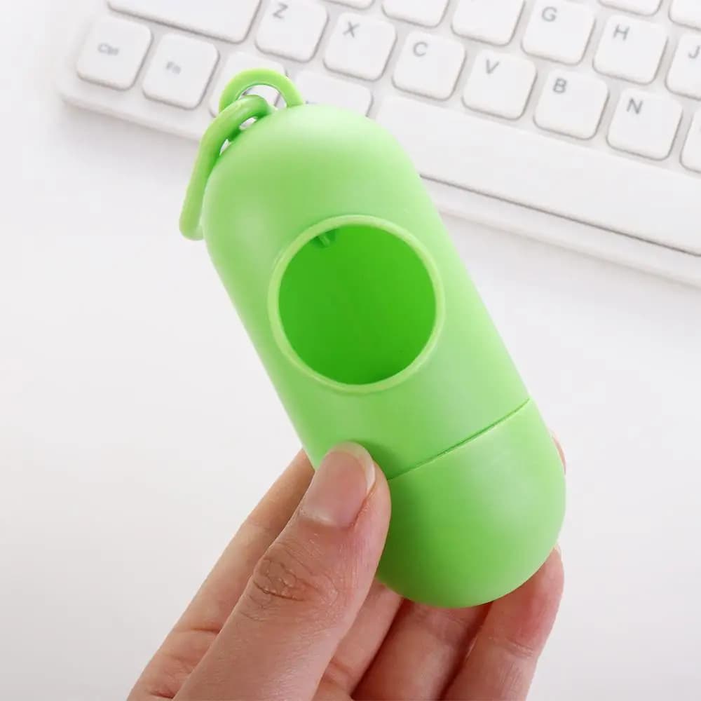 Com mosquetão para transporte em caminhadas e viagens, estojo para sacos de lixo, dispensador de sacos para cocô de cachorro, caixa de armazenamento de lixo, suporte para sacos de resíduos de animais 