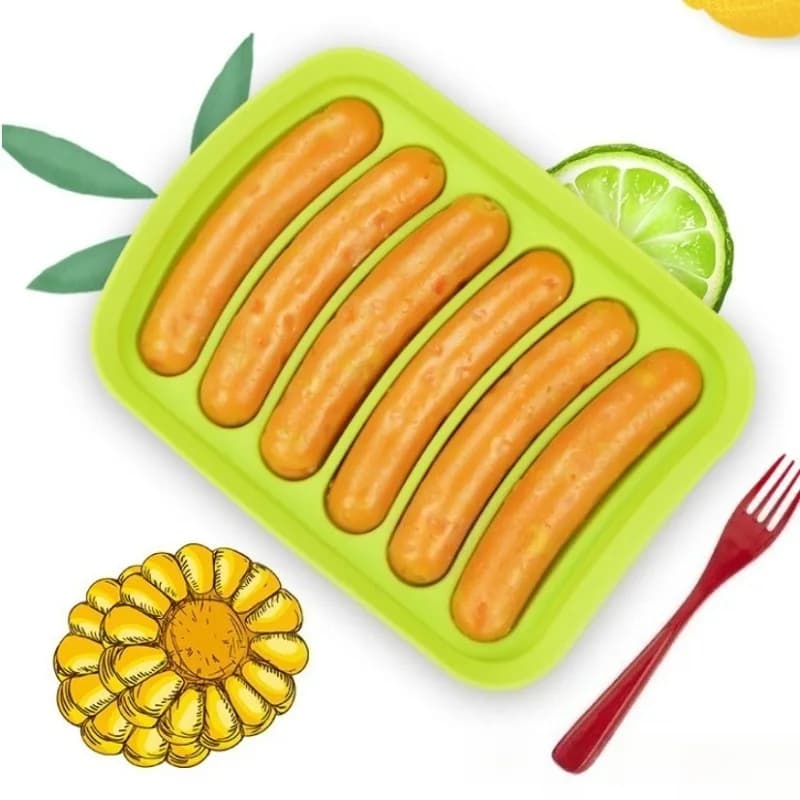 Novo 1 pçs diy grau alimentício silicone salsicha molde ferramenta de suplemento alimentar do bebê feito em casa cachorro quente presunto salsicha molde de cozimento