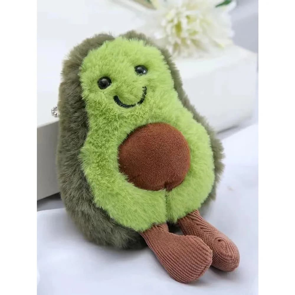 Brinquedos engraçados para gatos, abacate fofo, brinquedo de pelúcia para animais de estimação, companhia diária de cães pequenos e médios, mochila de abacate fofa, corrente suspensa