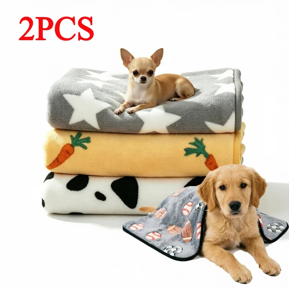 Tapete para cama de cachorro, 2 peças, para cães pequenos, médios e grandes, macio, aconchegante, quente, respirável, cobertor para cachorrinhos, gatinhos, chihuahua, suprimentos para animais de estim