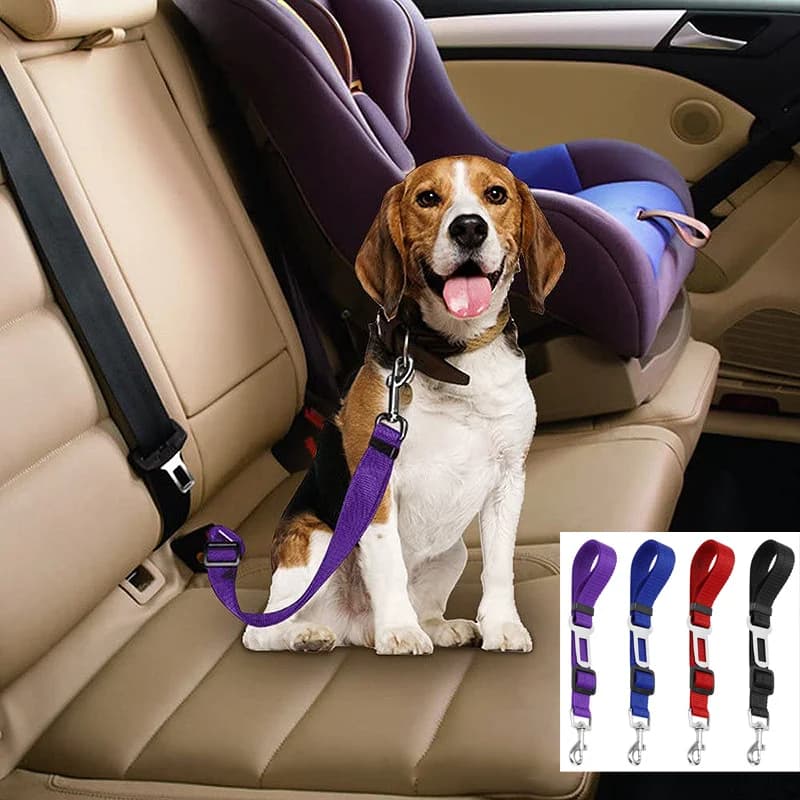 Cinto de segurança para carro, gato, cachorro, ajustável, clipe de viagem, reflexivo, elástico, corda de tração, buldogue francês, acessórios para cães
