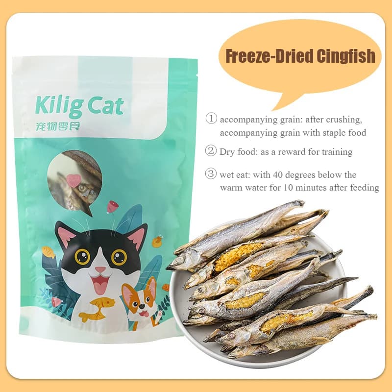 Petiscos para gatos, peixe seco liofilizado, suplemento alimentar para gatinhos e cachorros, suprimentos para animais de estimação em embalagens soltas