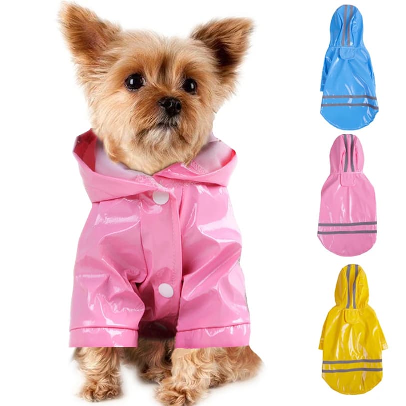 Verão ao ar livre filhote de cachorro pet casaco de chuva S-XL com capuz jaquetas à prova dwaterproof água capa de chuva do plutônio para cães gatos vestuário atacado