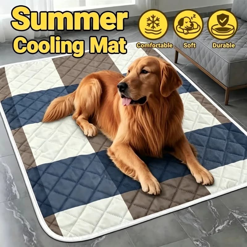 KEMORELA Almofada Refrescante de Verão para Pets, Tapete de Gelo Lavável Universal para Cães e Gatos Grandes, Vários Tamanhos, Cama para Pets para Todas as Estações