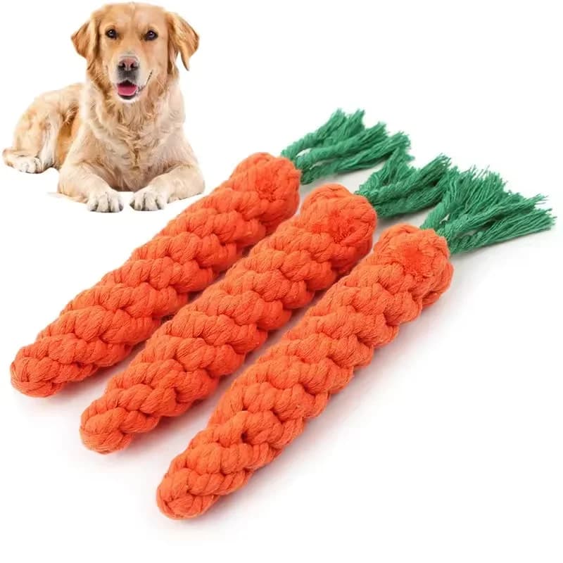 Brinquedo para cães de estimação, resistente à mordida de cenoura, gato, cachorro, brinquedo de mastigar, limpeza de dentes, corda de algodão, acessórios para cães, suprimentos para animais de estimaç