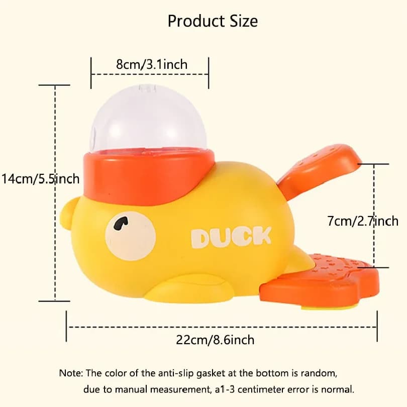 Comedouro interativo para cães e gatos, brinquedo de quebra-cabeça para alimentação de cachorros, patinho amarelo, brinquedo dispensador de comida, base antiderrapante