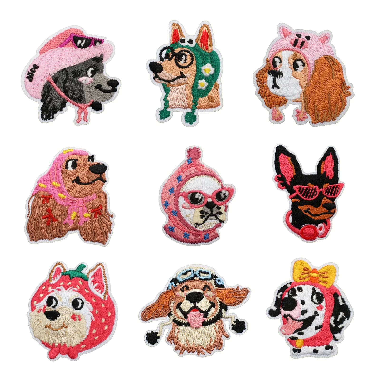 Remendo de cachorro bordado para roupas decoração poodle spot etiqueta bordada doberman