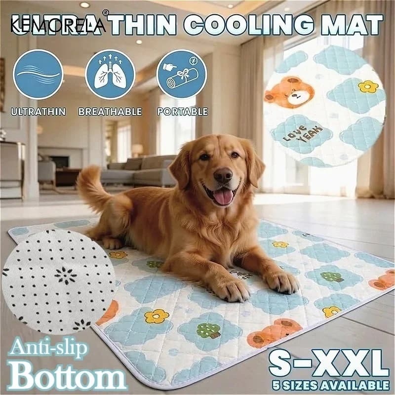 Tapete refrescante para cães e gatos, tapete de gelo para verão, vários tamanhos, adequado para animais de estimação pequenos/medios/grandes, antiderrapante, 1 peça