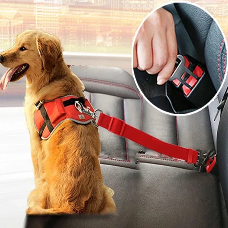 Acessórios para cães ajustáveis, cinto de segurança para carro, gato, cachorro, veículo, arnês para cães, clipe de chumbo, alavanca de segurança, tração, coleiras para cães