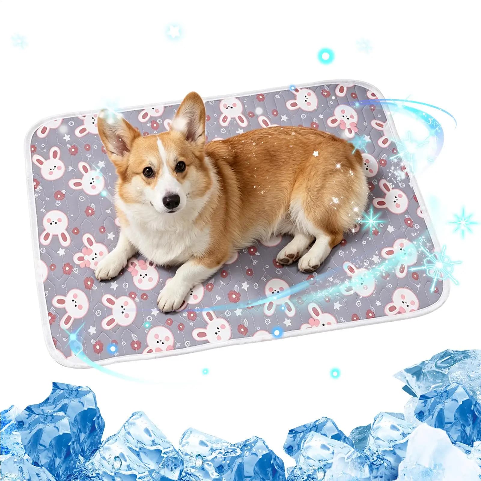 Tapete Refrescante de Verão para Pets, Cama Respirável de Seda Gelada para Cães e Gatos, Almofada de Resfriamento para Cães e Gatos Pequenos e Grandes, Tapete Anti-Calor para Dormir, Suprimentos para 