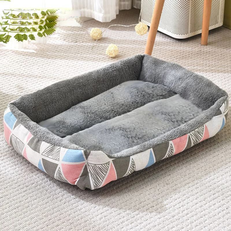 Cama de Cachorro de Pelúcia Preta para Cães Grandes, Médios e Pequenos, Tapete Antiderrapante e Resistente a Mordidas para Animais de Estimação