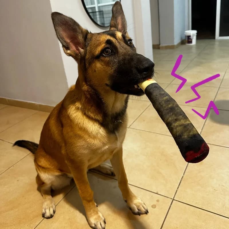Brinquedo de pelúcia com som de cachorro, imitação de charuto, brinquedo de mastigar para cães, com som de apito, brinquedo de pelúcia para cães, brinquedo de articulação para cães, brinquedo de pelúc