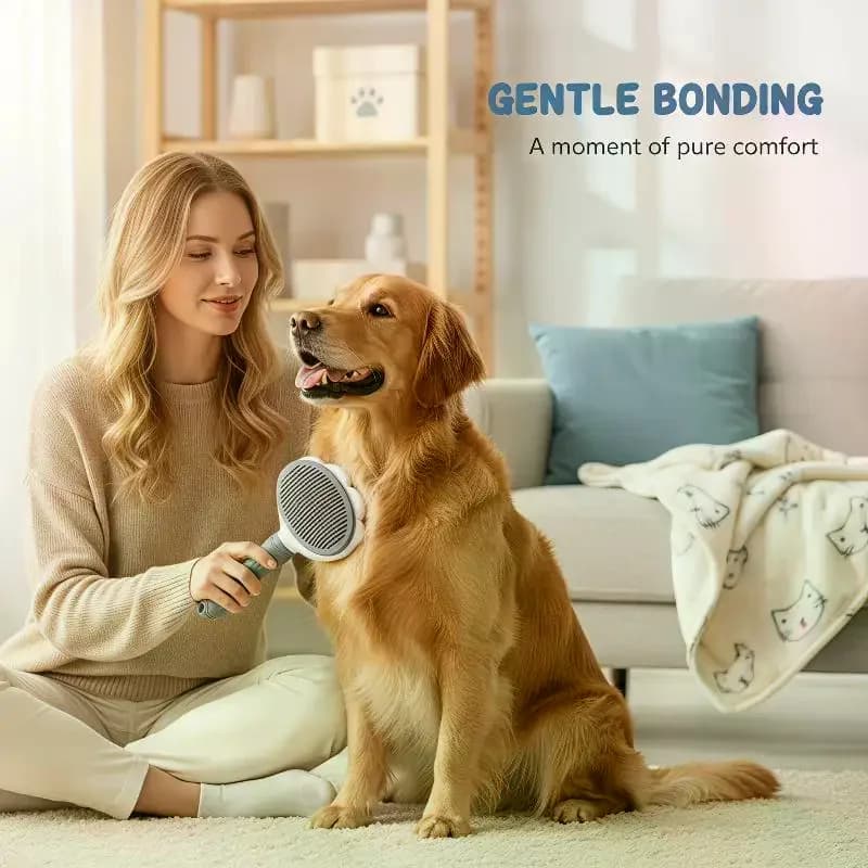 Escova para Cães e Gatos com Limpeza Automática, Removedor de Pelos, Ferramenta de Tosa e Desembaraçador para Pets, Acessórios para Cães