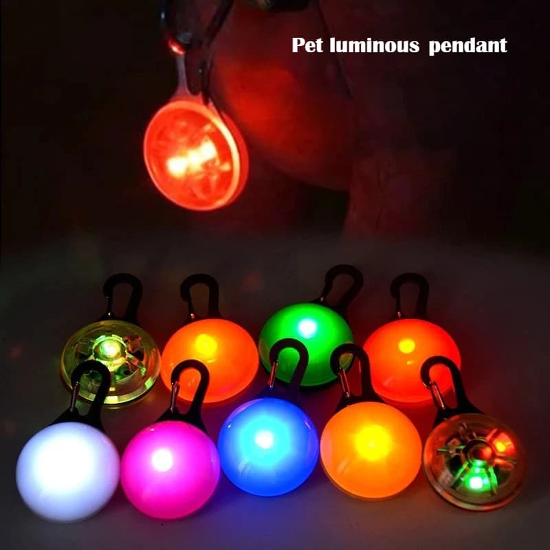Coleira Luminosa LED para Cães e Gatos, Pingente Brilhante, Acessórios para Animais de Estimação, Colar Luminoso, Decoração de Segurança Noturna