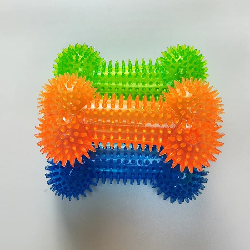 Conjunto de brinquedos TPR para cães Border Collie e Golden Retriever, bola de brinquedo TPR para entretenimento, produção de som e roer os dentes.