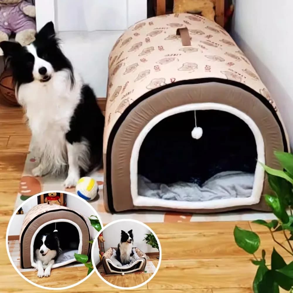 Nova Casinha de Cachorro 2026 para Inverno, Quente, Grande, Extragrande, Fechada, Removível, Dobrável, para Uso em Quatro Estações, 1 Peça