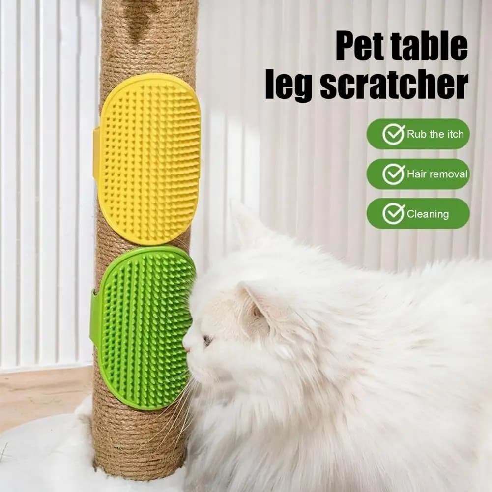 2 pçs silicone gato aliciamento cinta almofada tpr material pet auto groomer escova ajustável pet grooming ferramenta pet grooming acessório