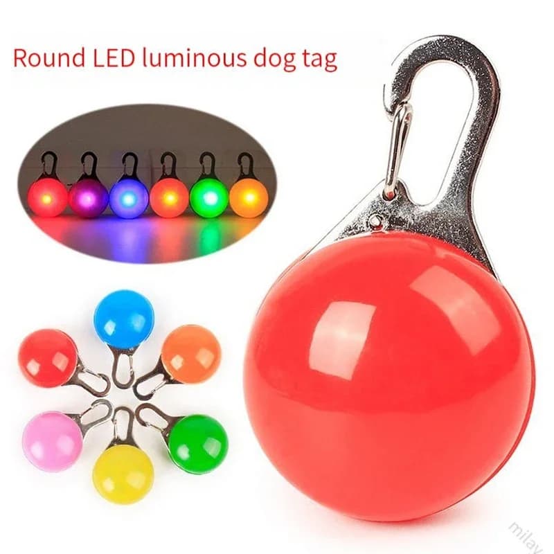 1pc led luminoso coleira de gato do cão brilhante pingente luzes flash pet leva acessórios noite andando coleira para animais de estimação suprimentos accessorie