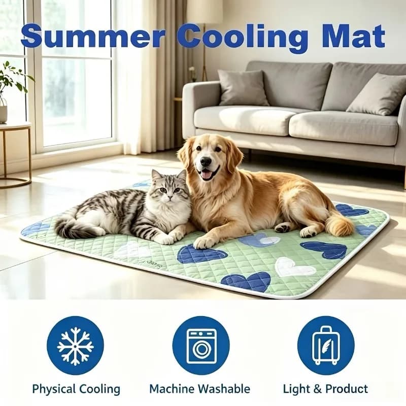 Tapete Refrescante KEMORELA Ice Cool Upgrade Extra Grande para Cães, Almofada Refrescante e Respirável para Cães Pequenos e Grandes, Cama Fria Respirável para Animais de Estimação