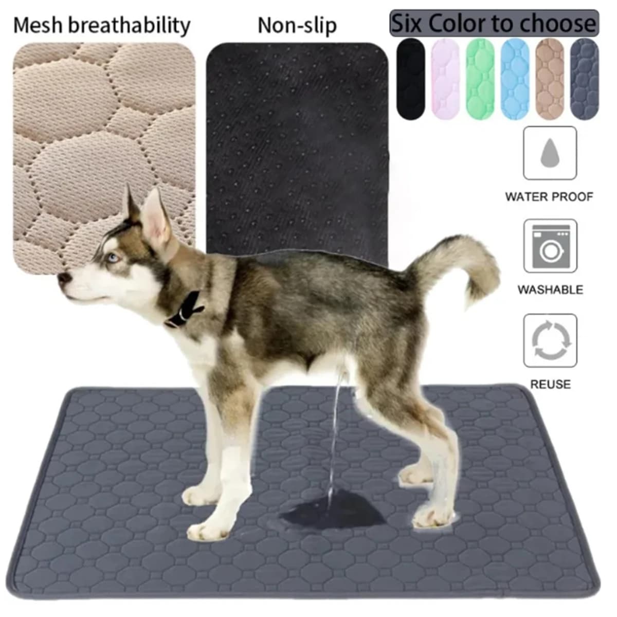 Tapete Absorvente Reutilizável e Lavável para Cães, Tapete de Urina para Carro, Sofá, Impermeável, para Treinamento de Filhotes e Gatos, Suprimentos para Animais de Estimação