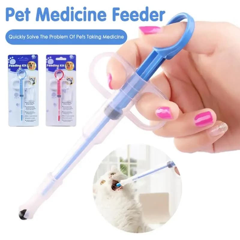 1 pçs pet medicina seringa tablet pílula arma pílula empurrar dispensador medicina água leite seringa cão gato filhote de cachorro alimentador kit