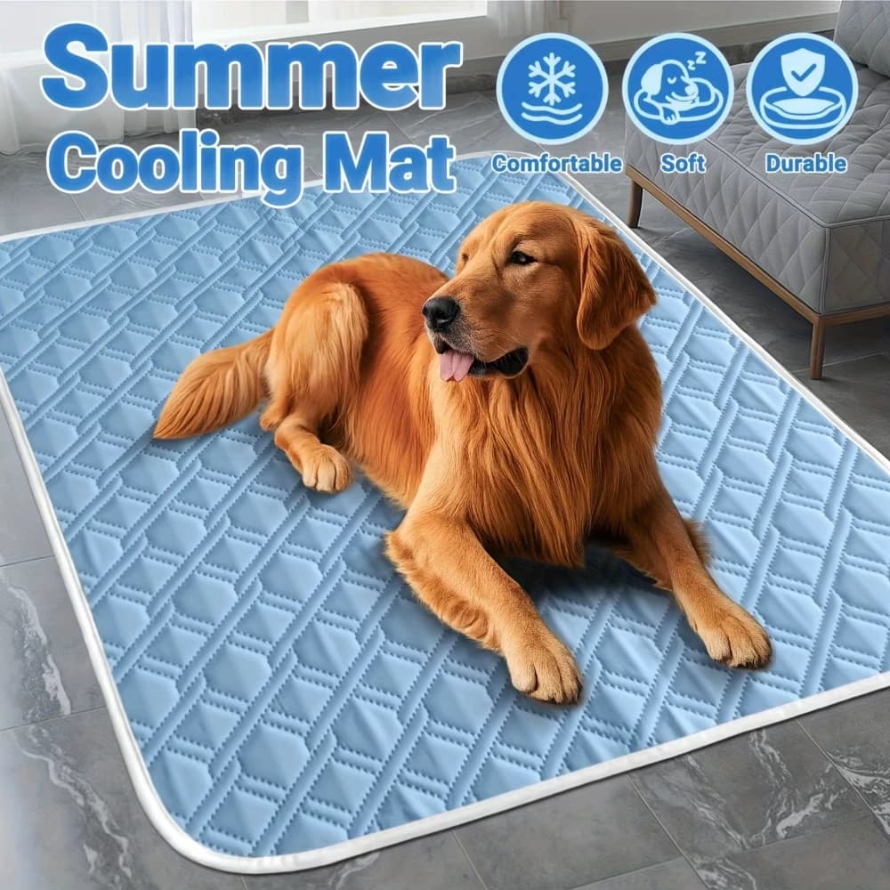 1PC Almofada de Resfriamento para Animais de Estimação, Lavável e Antiderrapante, Cama Grande para Cães e Almofada de Gelo para Gatos, para Uso na Máquina