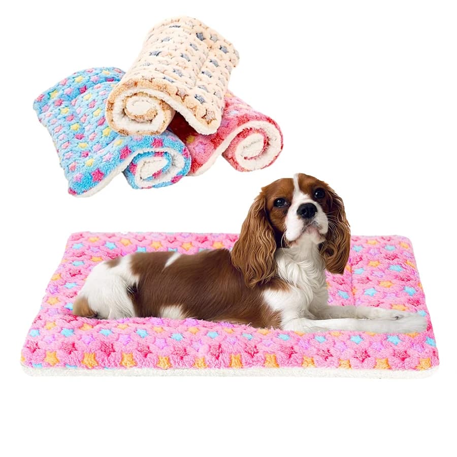 Flanela pet inverno dormir esteira cama do cão gato filhote de cachorro sofá adorável colchão almofada para pequeno grande cobertor do cão tapete para animais de estimação