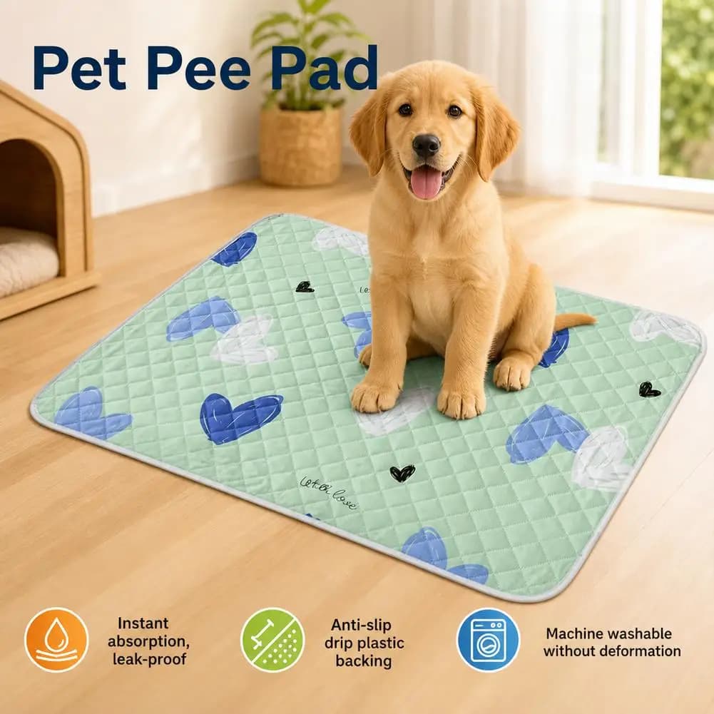 Tapete Lavável para Urina de Cachorro, Reutilizável, Absorvente, Antiderrapante, para Treinamento de Filhotes, Tamanhos XS a XL, Impermeável.