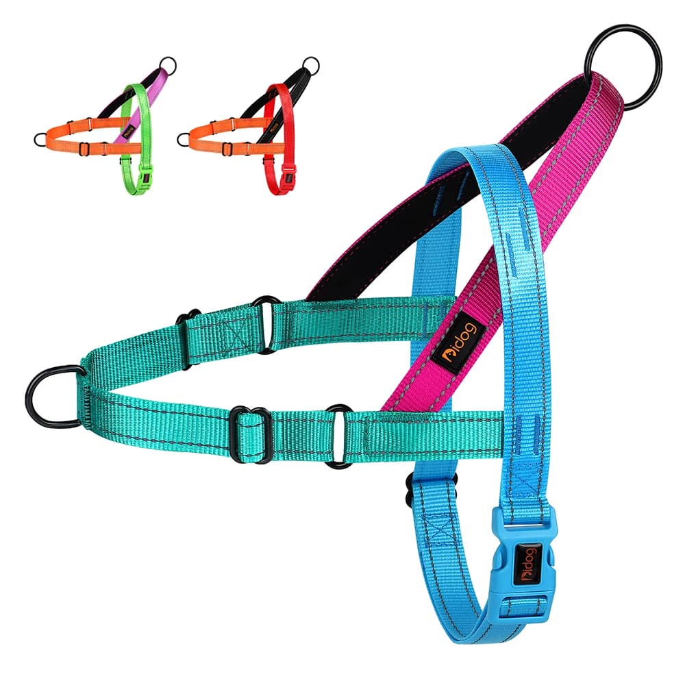 Reflexivo Não Pull Dog Harness Nylon Médio Grande Dog Harnesses Acolchoado Pet Pitbull Vest Durável Ajustável para Médio Big Dog
