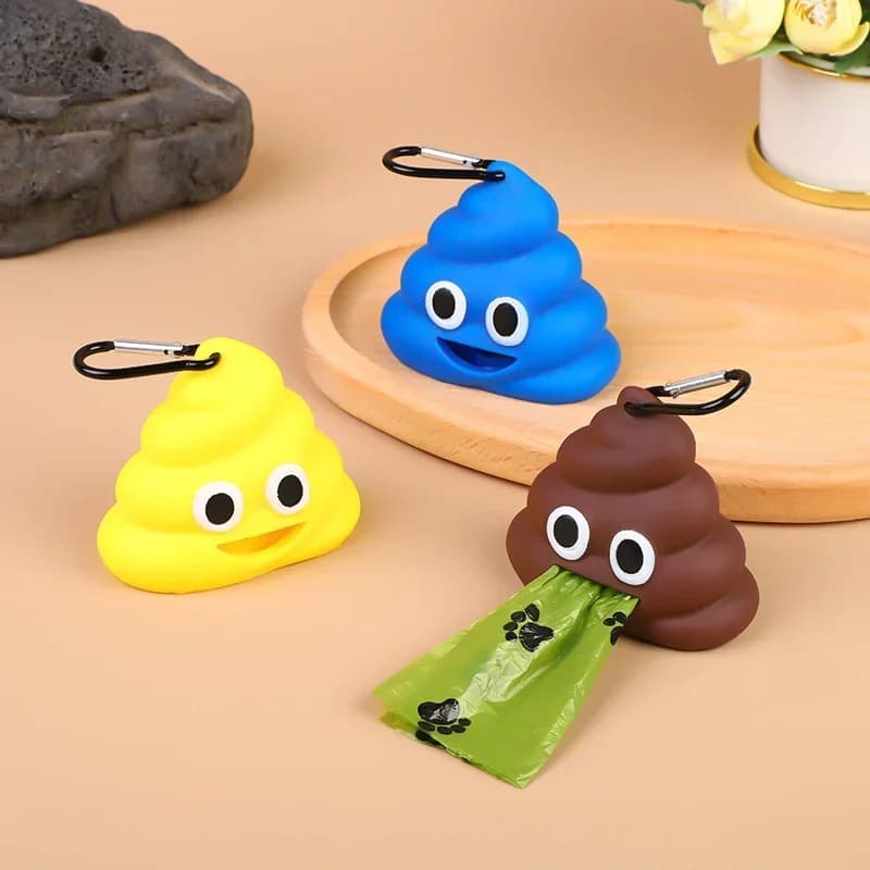 Sacos de cocô de cachorro portátil dispensador titular em forma de merda saco de lixo caso transportadora caixa de armazenamento de lixo ao ar livre para limpeza de feeces de animais de estimação