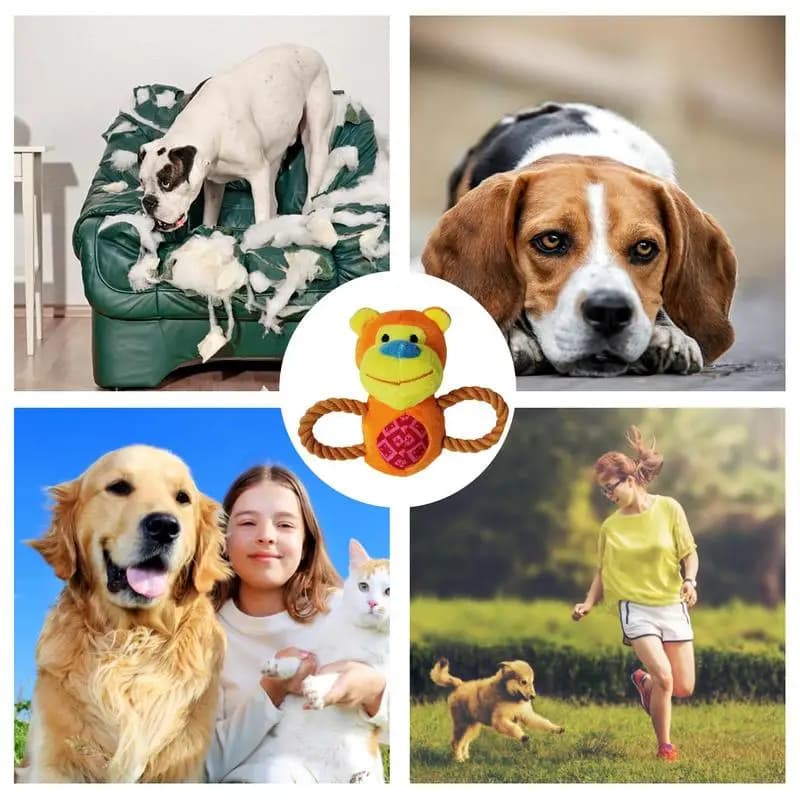 Cão brinquedos de pelúcia bonito forma animal pet dentes limpeza som brinquedo interativo filhote de cachorro corda mastigar brinquedo macio crinkle brinquedo do cão para shopping