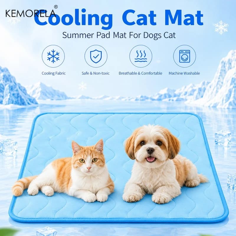 Tapete Refrescante para Cães e Gatos, Manta de Verão em Seda Gelada, Sofá Respirável, Cama para Animais de Estimação, Lavável, para Cães e Gatos de Pequeno e Grande Porte